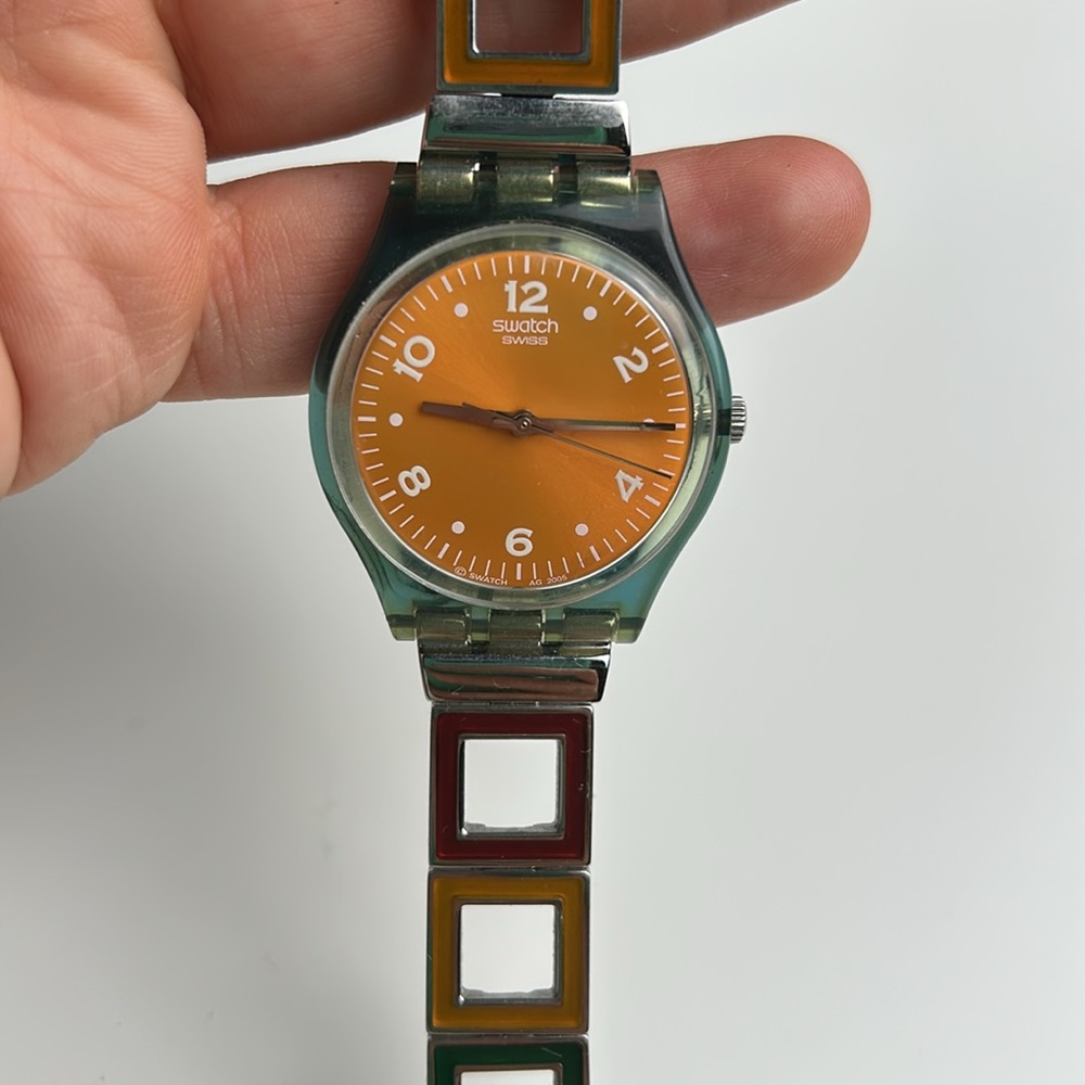 Swatch Vintage Postmodern Multicolor Women’s Swiss Watch Bracelet Band